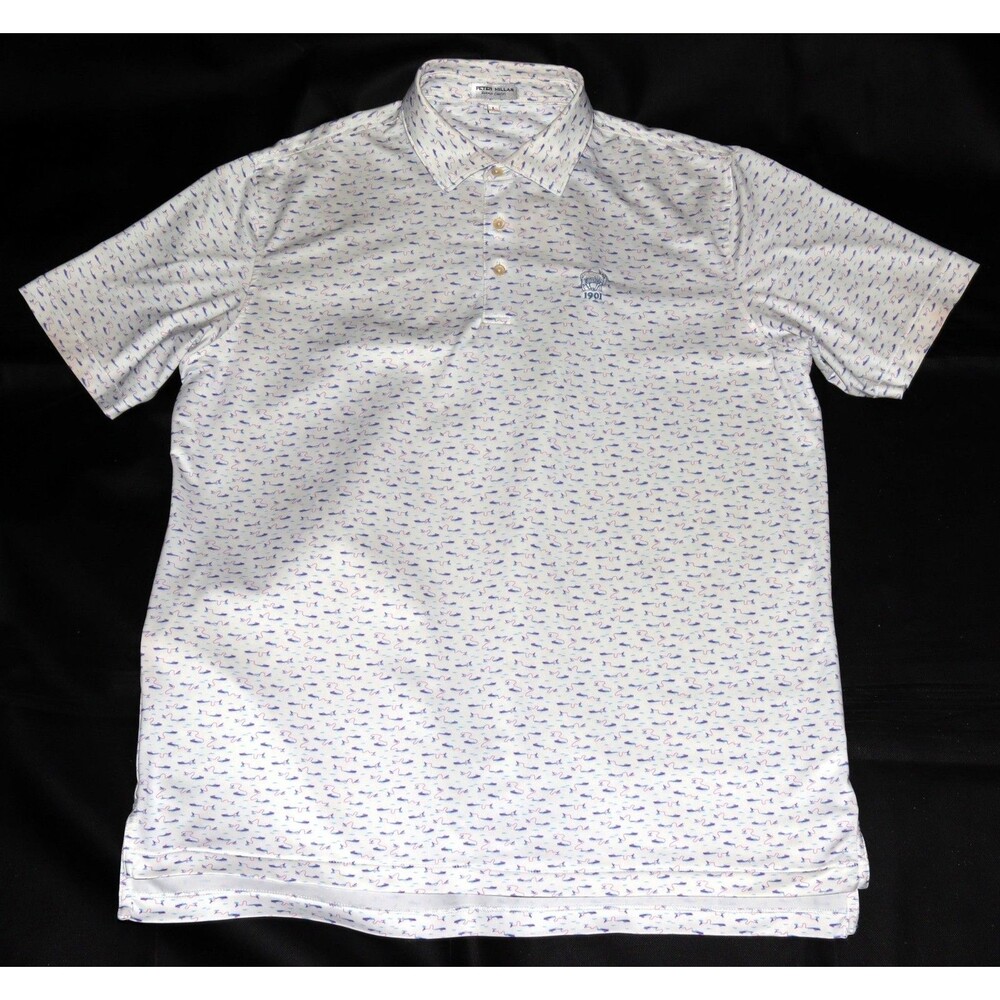 Peter Millar Crown Sport Cypress Men's Performance Jersey Polo Shirt Size Large